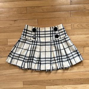 Authentic Burberry Women’s Checked Pleated Mini Skirt